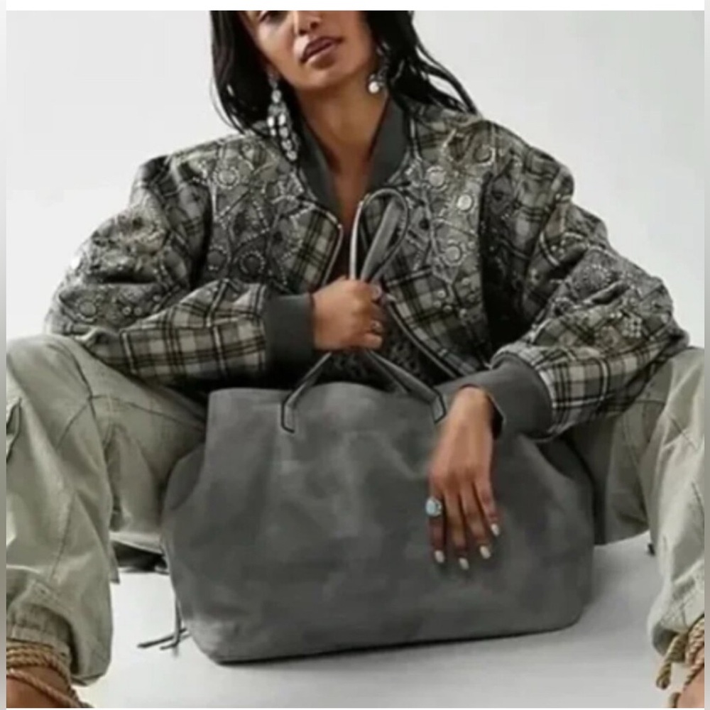 Free People Charcoal Hobo Bag